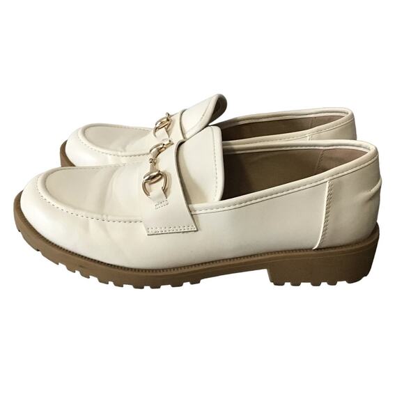Sincerely Jules Romeo Cream Chunky Sole Loafers 100 - Picture 1 of 11